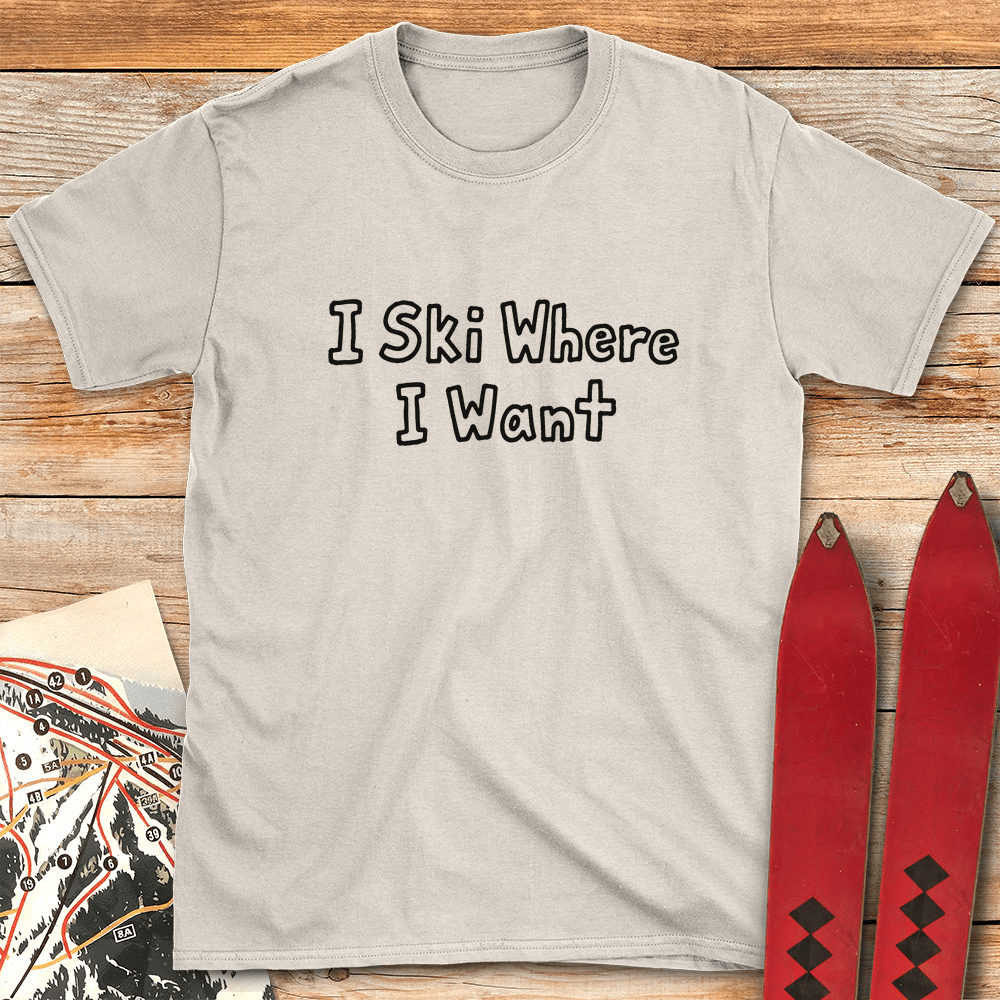 Ski Wherever T Shirt Gift For Skier