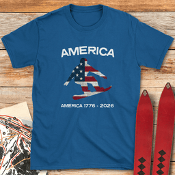 Snowboard USA Flag 250 T Shirt Gift For Snowboarder