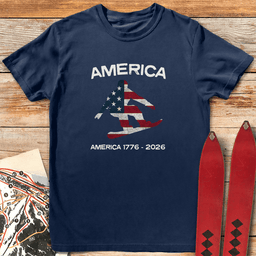 Snowboard USA Flag 250 T Shirt Gift For Snowboarder