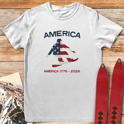 Snowboard USA Flag 250 T Shirt Gift For Snowboarder