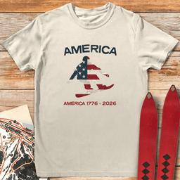 Snowboard USA Flag 250 T Shirt Gift For Snowboarder