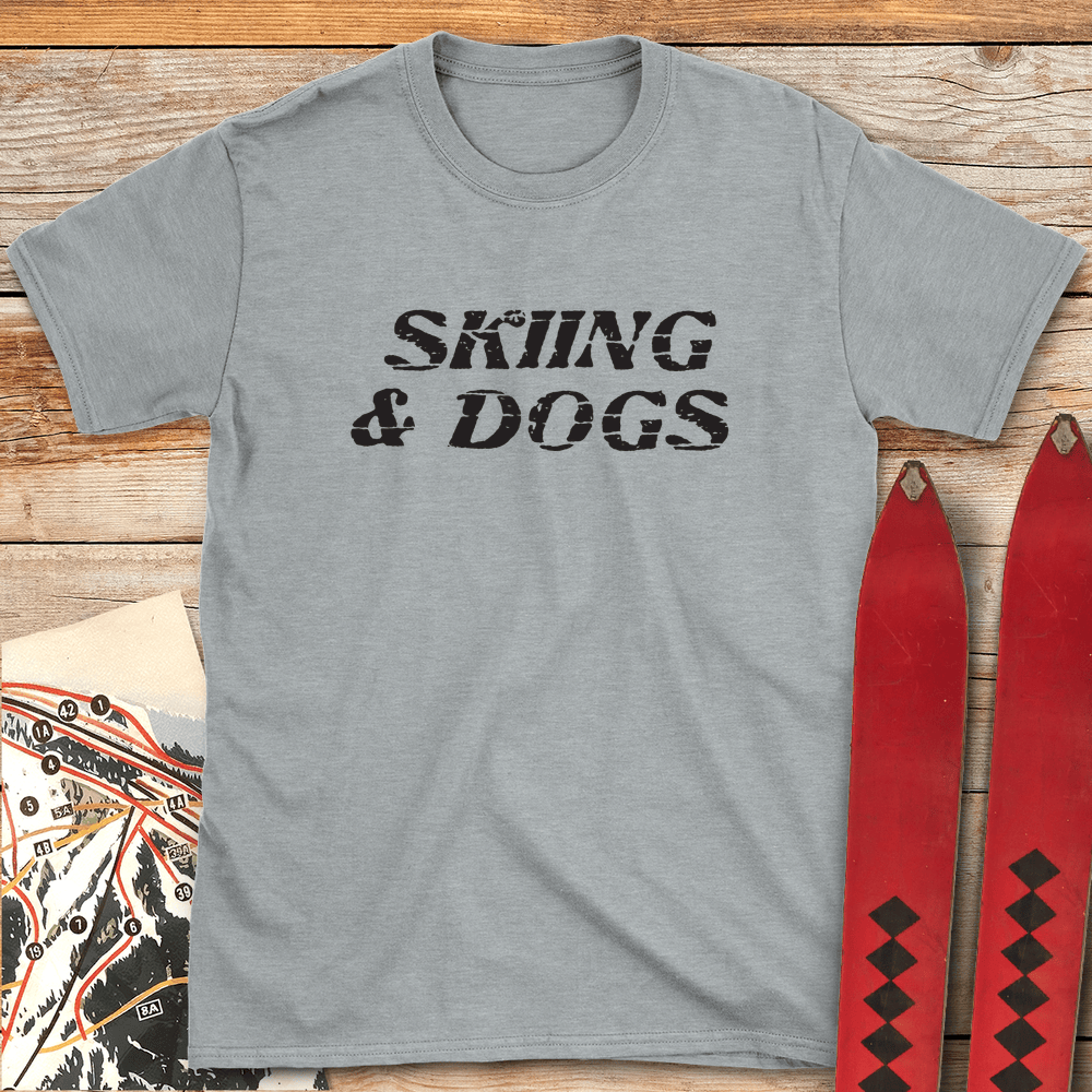 Skiing Dogs T Shirt Gift For Skier
