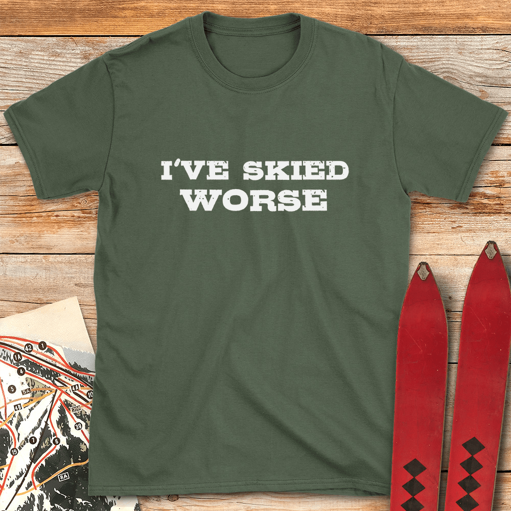 Skied Worse T Shirt Gift For Skier