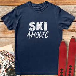 Skiaholic T Shirt Gift For Skier