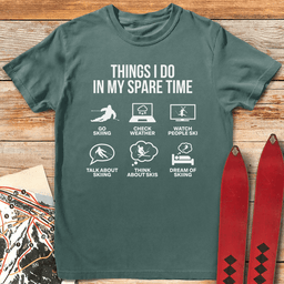 Spare Time Ski T Shirt Gift For Skier