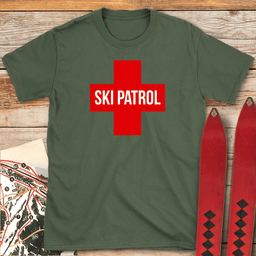 Ski Patrol Cross T Shirt Gift For Skier