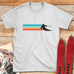 Vintage Ski Line Silhouette T Shirt Gift For Skier