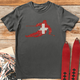 Swiss Ski Flag T Shirt Gift For Skier
