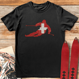 Swiss Ski Flag T Shirt Gift For Skier