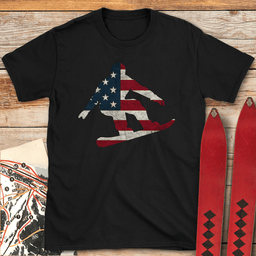 USA Flag Snowboard T Shirt Gift For Snowboarder