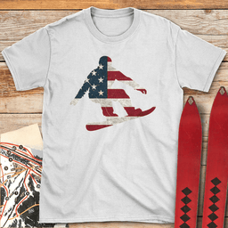 USA Flag Snowboard T Shirt Gift For Snowboarder