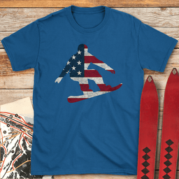 USA Flag Snowboard T Shirt Gift For Snowboarder