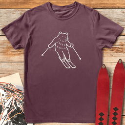 The Bear Skis T Shirt Gift For Skier