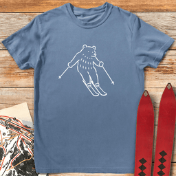 The Bear Skis T Shirt Gift For Skier