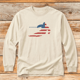 USA Flag Ski T Shirt Gift For Skier