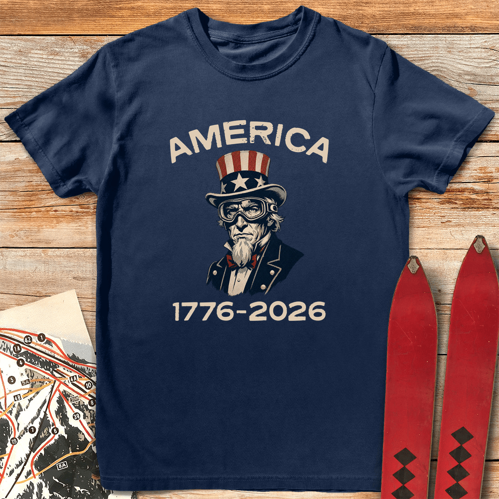 Uncle Sam America 250 T Shirt Gift For Skier