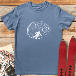 Swirl Ski T Shirt Gift For Skier
