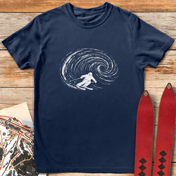 Swirl Ski T Shirt Gift For Skier