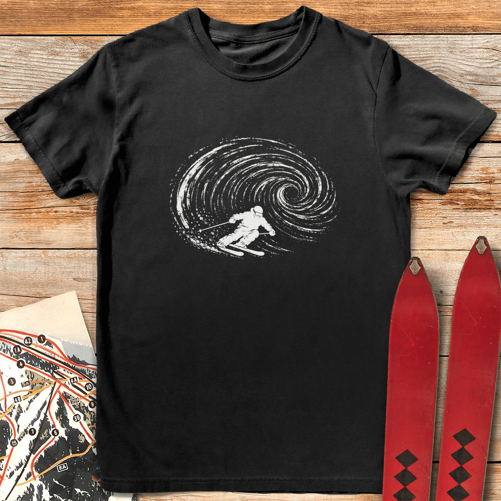 Swirl Ski T Shirt Gift For Skier
