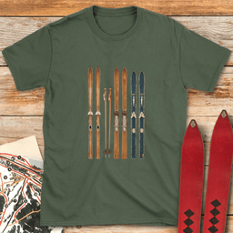 Vintage Ski Fence T Shirt Gift For Skier