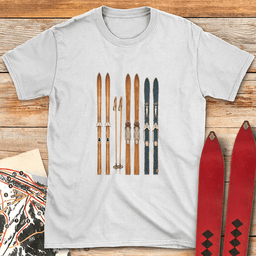 Vintage Ski Fence T Shirt Gift For Skier