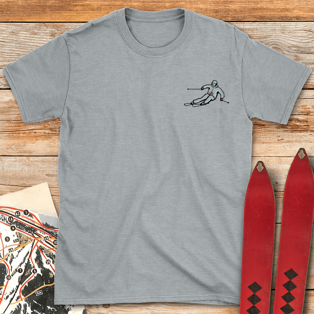 Two Tone Pocket Skier T Shirt Gift For Skier