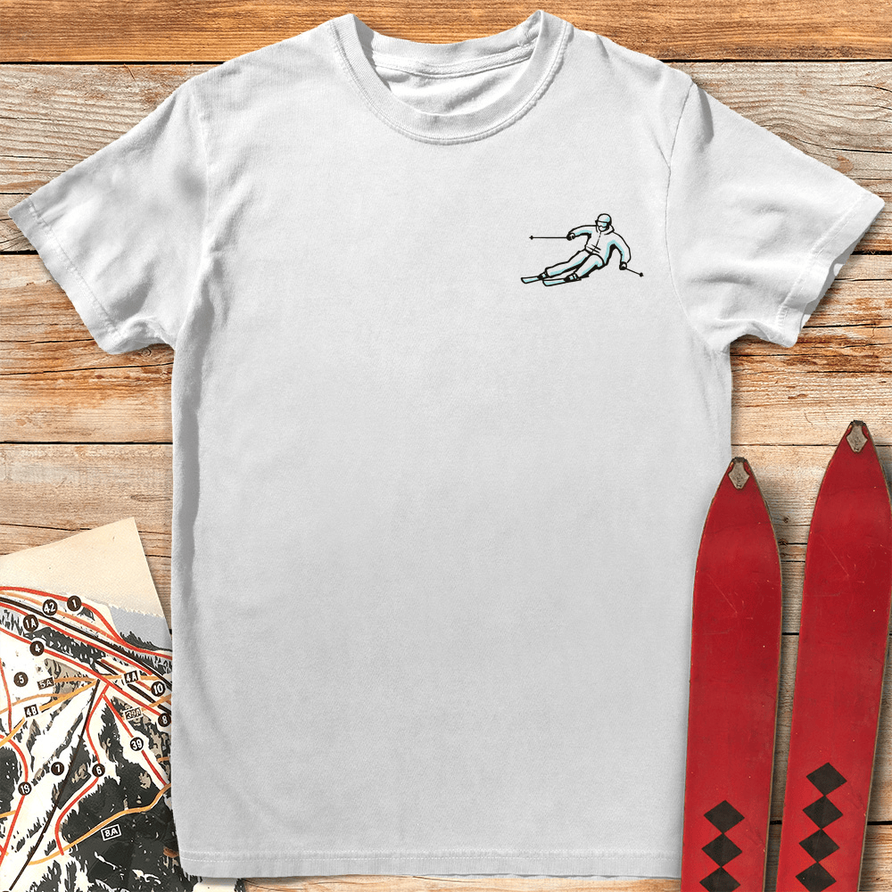 Two Tone Pocket Skier T Shirt Gift For Skier