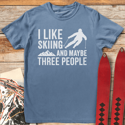 Three People Skiing T Shirt Gift For Skier