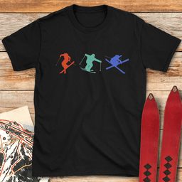 Three Skiers T Shirt Gift For Skier