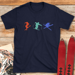 Three Skiers T Shirt Gift For Skier