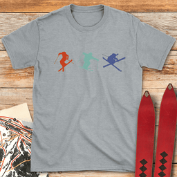 Three Skiers T Shirt Gift For Skier