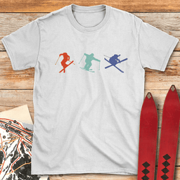 Three Skiers T Shirt Gift For Skier