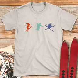 Three Skiers T Shirt Gift For Skier