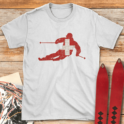 Swiss Ski Flag T Shirt Gift For Skier