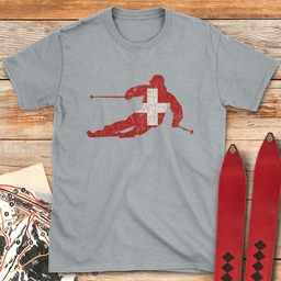 Swiss Ski Flag T Shirt Gift For Skier
