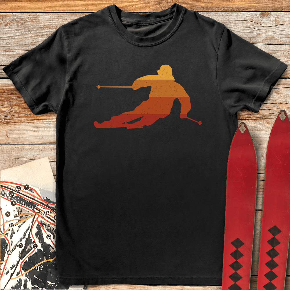 Sunset Carves T Shirt Gift For Skier