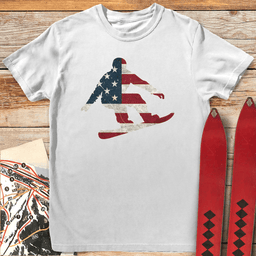USA Flag Snowboard T Shirt Gift For Snowboarder