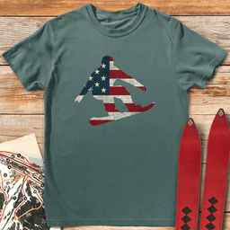 USA Flag Snowboard T Shirt Gift For Snowboarder