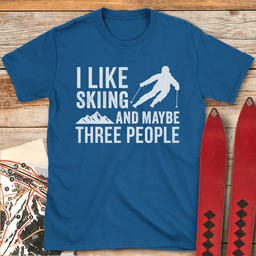 Three People Skiing T Shirt Gift For Skier