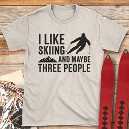 Three People Skiing T Shirt Gift For Skier