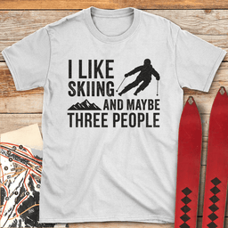Three People Skiing T Shirt Gift For Skier