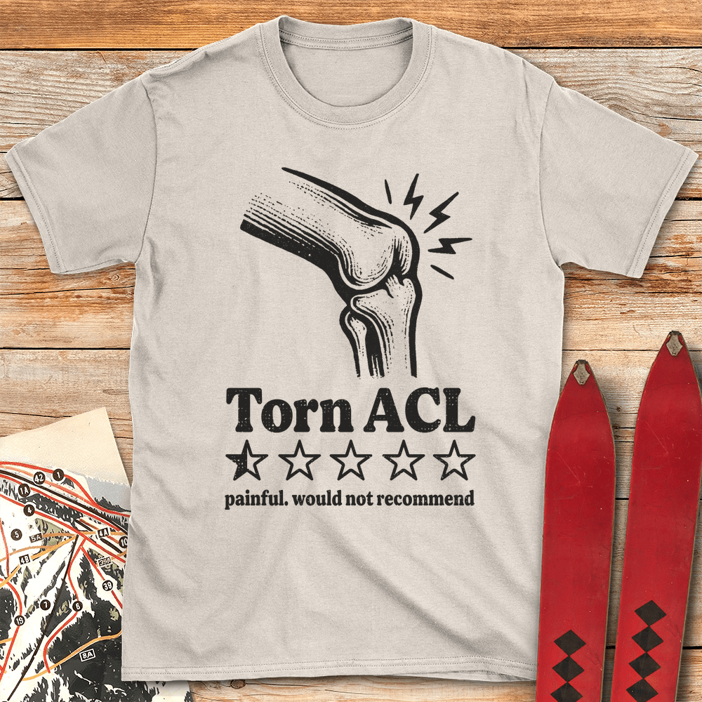 Torn Acl 1 Star T Shirt Gift For Skier