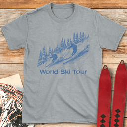 Vintage World Ski Tour T Shirt Gift For Skier