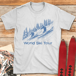 Vintage World Ski Tour T Shirt Gift For Skier