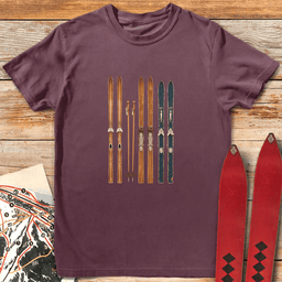 Vintage Ski Fence T Shirt Gift For Skier