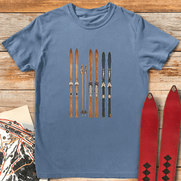 Vintage Ski Fence T Shirt Gift For Skier