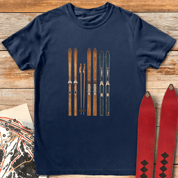 Vintage Ski Fence T Shirt Gift For Skier