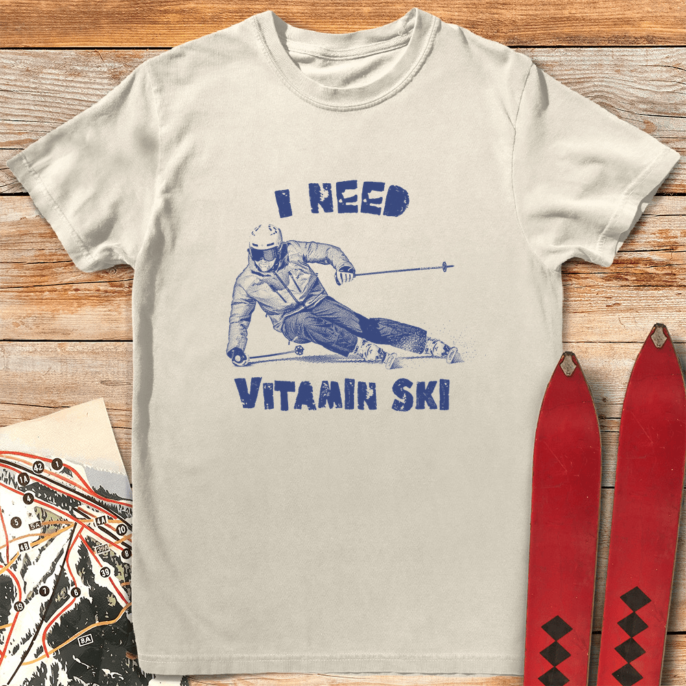 Vitamin Skier T Shirt Gift For Skier