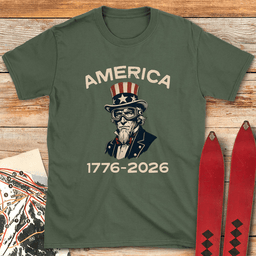 Uncle Sam America 250 T Shirt Gift For Skier
