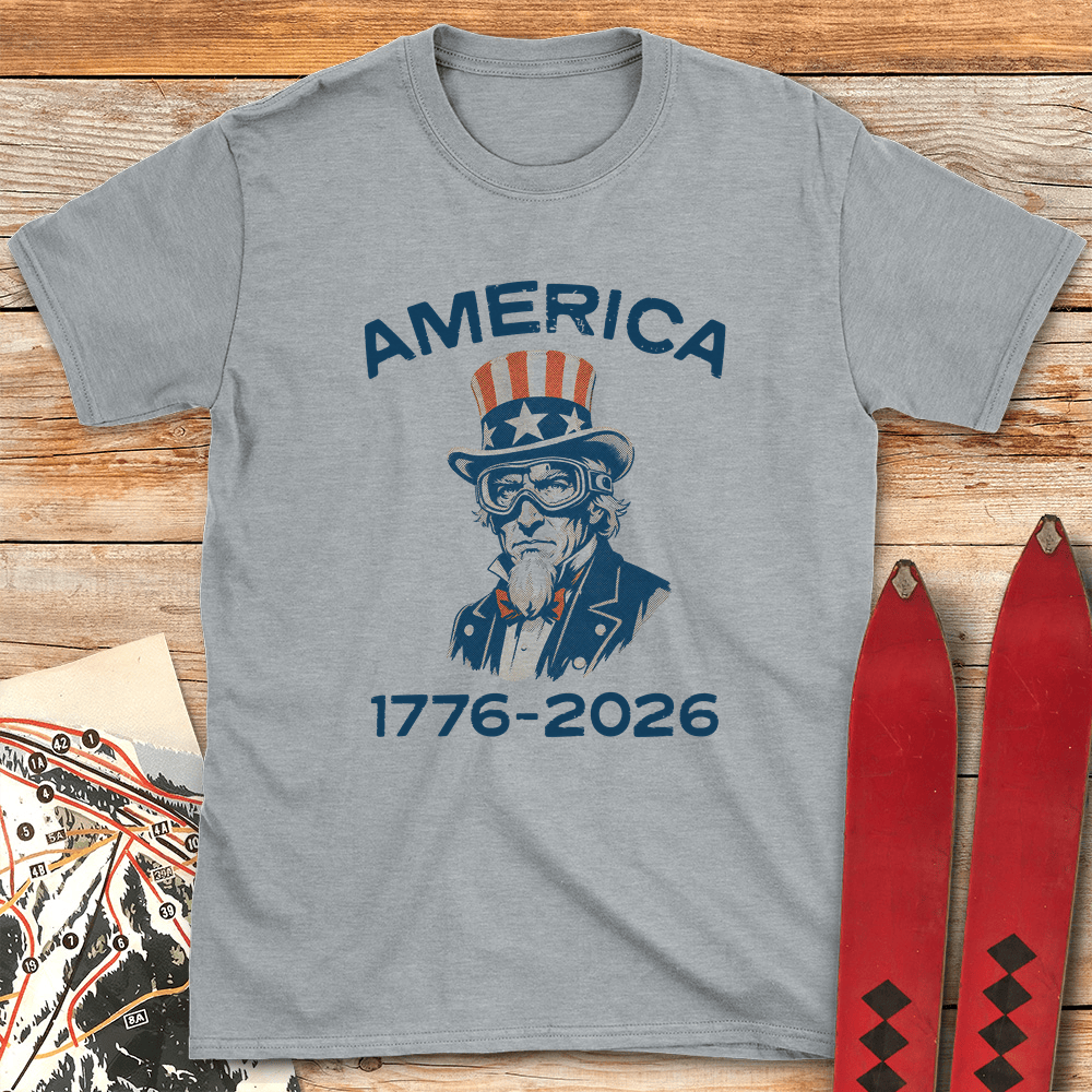 Uncle Sam America 250 T Shirt Gift For Skier